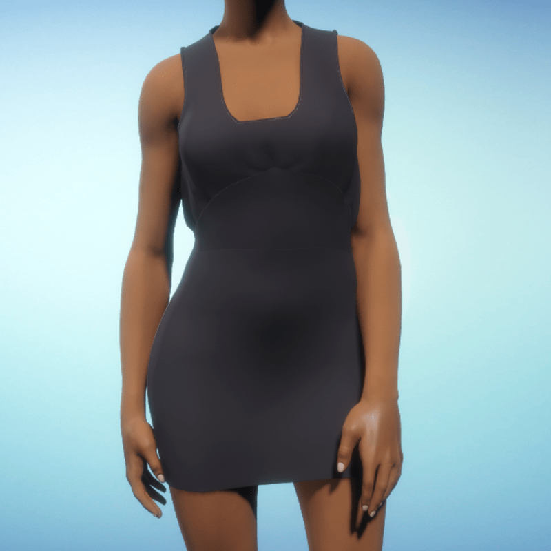 Bloused Mini Dress - Black