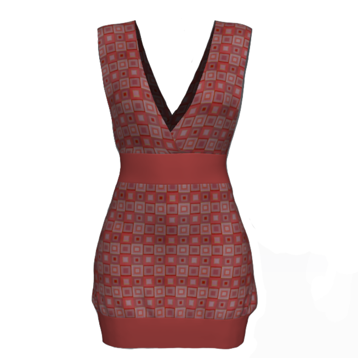 Tube Dress Deep Neck - Squares