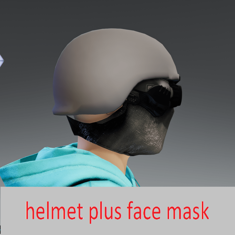 face mask plus helmet