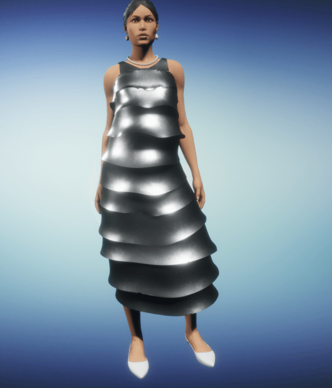 rose petal dress_silver